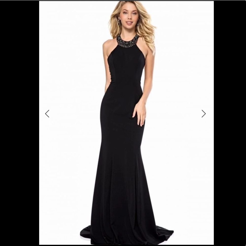 Sherri Hill Beaded Halter Mermaid Prom Dress